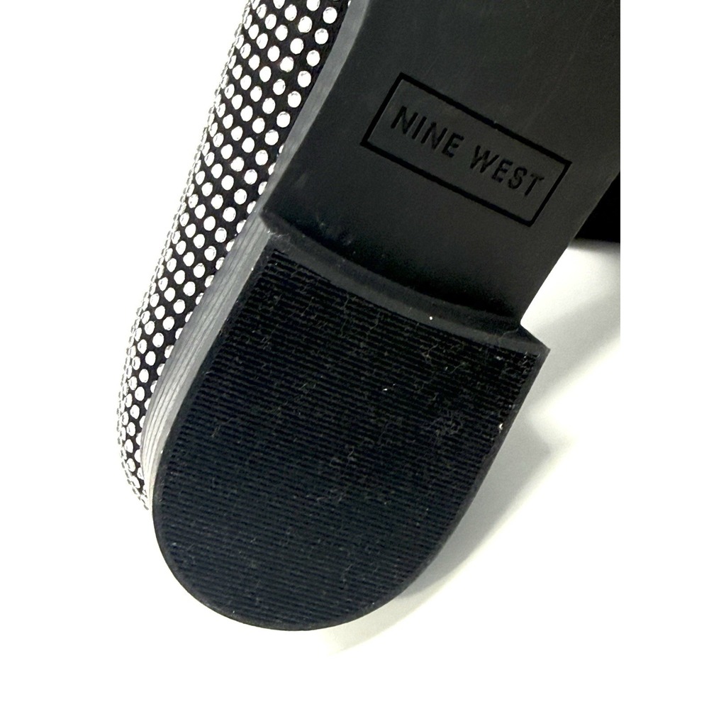 Nine West Women's 7M Black Rhinestone Lilma Horsebit Loafers SlipOn Dress Flat - Picture 11 of 13